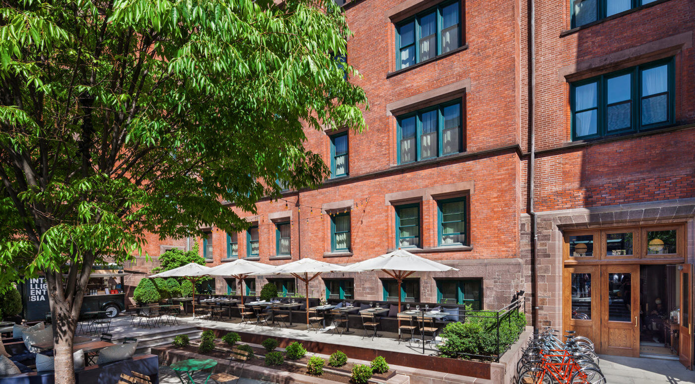 Photos The High Line Hotel Steet View Of The Patio Including Parisols